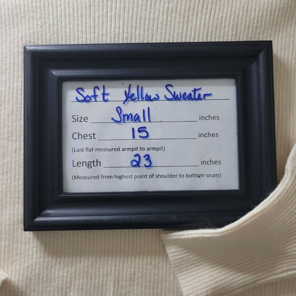 Ophelia Roe Sweater V Neck Bish Sleeve Yellow Ribbed Pullover Soft Womens Small - Picture 5 of 11